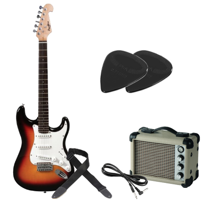 Kit Chitarra elettrica sunburst Darestone ELGSUNB + amplificatore Bundle