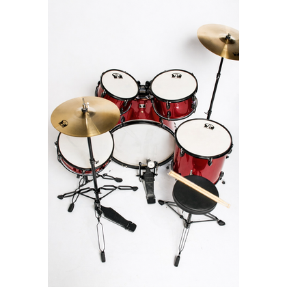 Batteria Acustica Cassa 22" Completa 5 pezzi Rossa