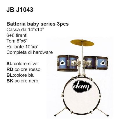 BATTERIA JUNIOR PER BAMBINI 3 PEZZI - L'Angolo Musicale