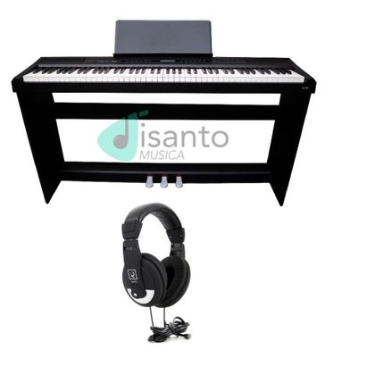 ECHORD SP10 Black Pianoforte digitale nero Completo di Stand e Pedaliera e Cuffie