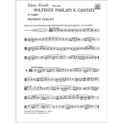 Ettore Pozzoli - Solfeggi parlati e cantati II Corso