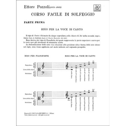 Ettore Pozzoli - Corso Facile Di Solfeggio Parte I