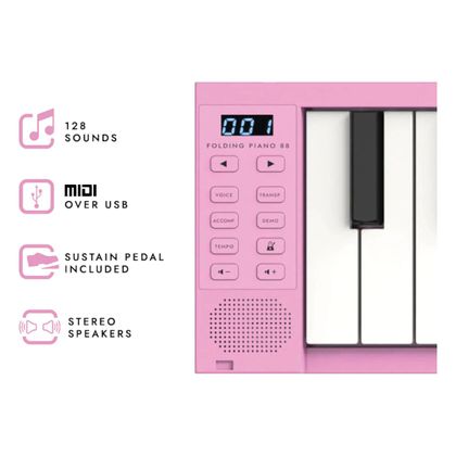 CARRY ON Piano 88 Pink Pianoforte Pieghevole 88 Tasti