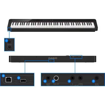 Casio PX-S1100 Nero Pianoforte Digitale 88 Tasti Pesati  + Pedaliera Casio SP-34