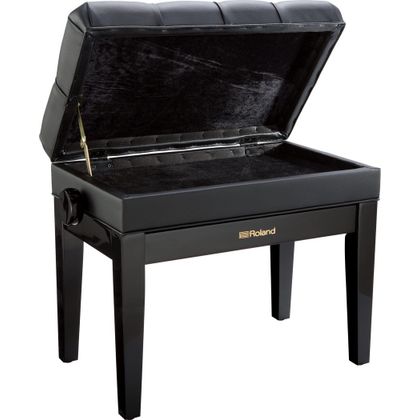 Roland RPB-500PE Panca per pianoforte regolabile con scomparto per spartiti nera lucida