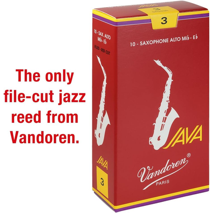 Vandoren Ance Sax Alto Java Red Cut Filed N.3 (Confezione da 10)
