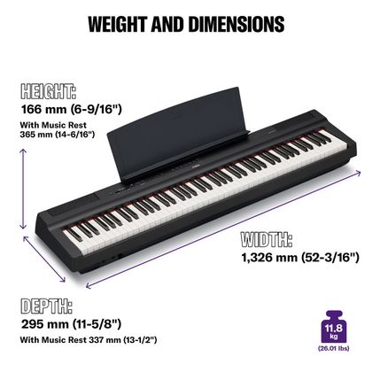Yamaha P125A Black Pianoforte digitale 88 tasti pesati