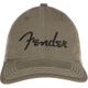Fender Embroidered Logo Soft Mesh Snap Back Hat Olive/Khaki Cappello verde
