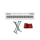 Yamaha P125 White Pianoforte digitale bianco con doppio supporto