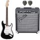 FENDER Bullet Stratocaster HT Black Bundle Chitarra elettrica nera + amplificatore + plettri omaggio