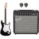 FENDER Bullet Stratocaster Black Bundle Chitarra elettrica nera + amplificatore + plettri omaggio