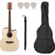 Ibanez PF10CE-OPN Open Pore Natural Pack Chitarra acustica elettrificata + borsa + tracolla + plettri omaggio