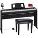 Roland FP-10 BK Black Pianoforte digitale con supporto originale + panca + cuffie + copritastiera in omaggio