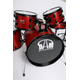 Batteria Acustica Cassa 22" Completa 5 pezzi Rossa