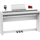 Roland FP30X WH White Pianoforte digitale + stand + pedaliera + cuffie + copritastiera in omaggio