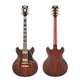 D'angelico Deluxe Mini DC Satin Brown Burst Chitarra Semiacustica