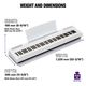 Yamaha P125 White Pianoforte digitale bianco 88 tasti pesati + copritastiera omaggio