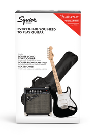 Fender Squier Sonic Stratocaster Pack MN Black Pack completo chitarra elettrica