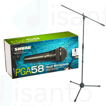 SHURE PGA58 Microfono dinamico + Asta per microfono