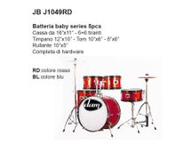 Batteria acustica per bambini 5 pezzi Dam JB J1049 red