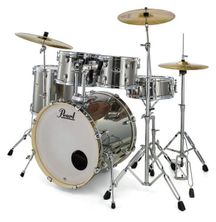 Pearl Export EXX725SBR/C21 Smokey Chrome Batteria acustica completa cromata + Sabian Omaggio