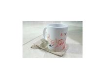Tazza in ceramica bianca tema musicale