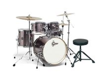 Gretsch Drumset Energy Grey Steel Batteria acustica completa cromata