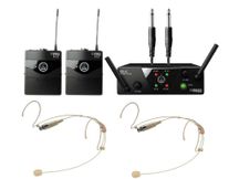 Doppio Radiomicrofono Archetto Professionale Sistema Wireless AKG WMS40 Pro Mini Dual Set + HCM23AK