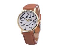 Orologio a tema musica - note musicali Marrone