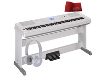 YAMAHA DGX660 White Pianoforte digitale bianco con stand e pedaliera + Cuffie