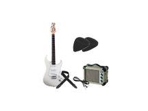 Kit Chitarra elettrica bianca Darestone ELGWH con amplificatore Bundle