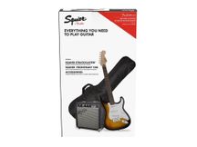 Fender Squier Stratocaster SSS Pack 10G BSB Kit chitarra elettrica Brown Sunburst con amplificatore e accessori