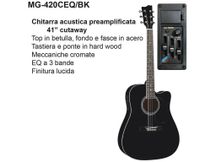 DAM MG420CEQ Black Chitarra acustica elettrificata nera