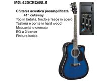 DAM MG420CEQ Blue Sunburst Chitarra acustica elettrificata blu