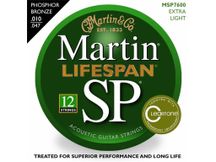 Martin MSP7600 LifeSpan SP Phosphor Bronze Muta di corde per chitarra acustica 12 corde Extra Light 010-047