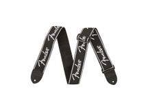 Fender Running Spaghetti Logo Strap Tracolla per chitarra nera