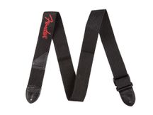 Fender Black Polyester Logo Strap Red Tracolla per chitarra