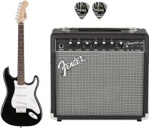 FENDER Bullet Stratocaster Black Bundle Chitarra elettrica nera + amplificatore + plettri omaggio