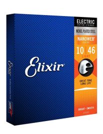 Elixir 12052 Nanoweb Nickel Plated Steel Muta di corde per chitarra elettrica Light 010-046