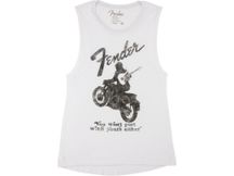 Fender Jaguar Women's Sleeveless T-Shirt White S Canotta bianca