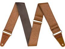 Fender Tooled Leather Strap Brown Tracolla per chitarra