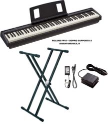 Roland FP-10 BK + Supporto X Pianoforte digitale 88 tasti pesati