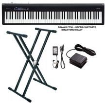 Roland FP30 BK Black + Supporto X Pianoforte digitale 88 tasti pesati