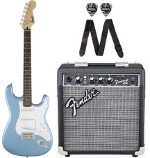 Fender Squier Bullet Stratocaster Lake Placid Blue Chitarra elettrica + Fender Frontman 10 + accessori