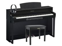 Yamaha Clavinova CLP745 black Pianoforte digitale nero + panca + cuffie omaggio