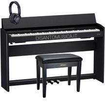 Roland F701 black+ panca + cuffie Pianoforte digitale bianco 88 tasti pesati bundle completo