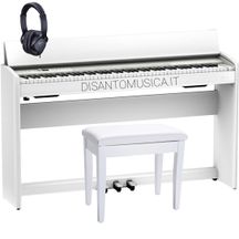 Roland F701 White+ panca + cuffie Pianoforte digitale bianco 88 tasti pesati bundle completo