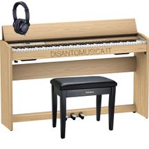 Roland F701 Light oak + panca + cuffie Pianoforte digitale 88 tasti pesati bundle completo