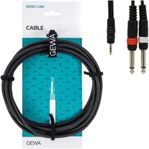 GEWA Basic line Cavo 1x Jack stereo 3,5 mm - 2x Jack mono 6,3mm 6mt