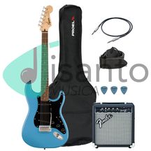 FENDER Sonic Stratocaster California Blue Bundle Chitarra elettrica + amplificatore + Cavo + Tracolla + plettri omaggio